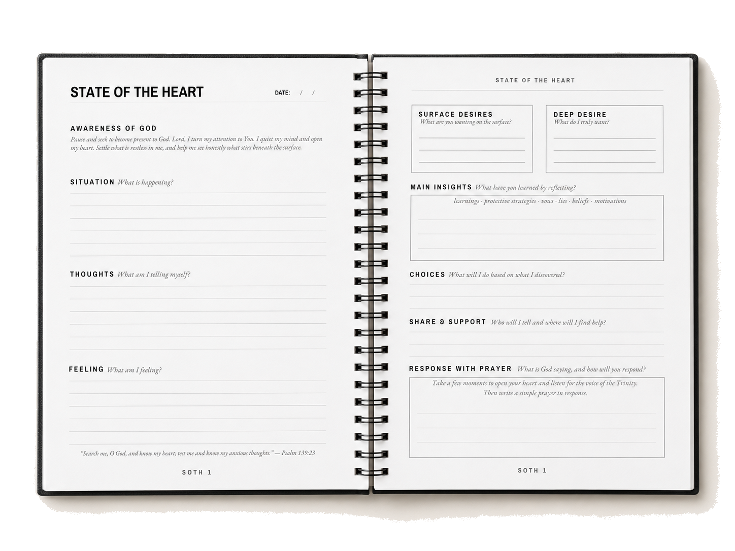 An open spread of the State of the Heart Journal