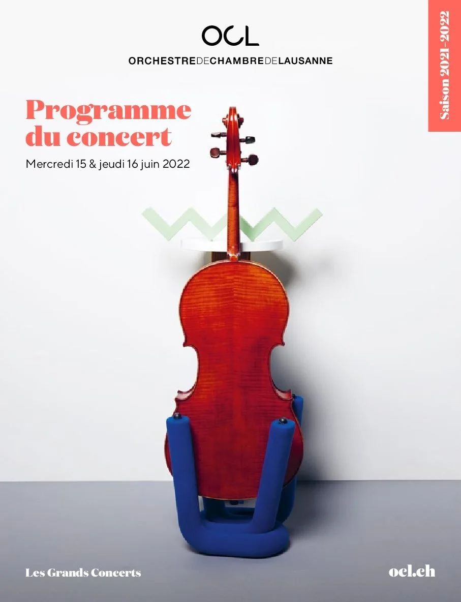 Official OCL programme cover for the 15 and 16 June 2022 concerts at Salle Métropole, with Christoph Eschenbach, Stathis Karapanos and Bruno Philippe.