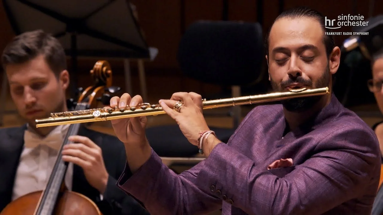Stathis Karapanos performs Jolivet’s Flute Concerto with Christoph Eschenbach and the hr-Sinfonieorchester, Frankfurt, 17 September 2020.