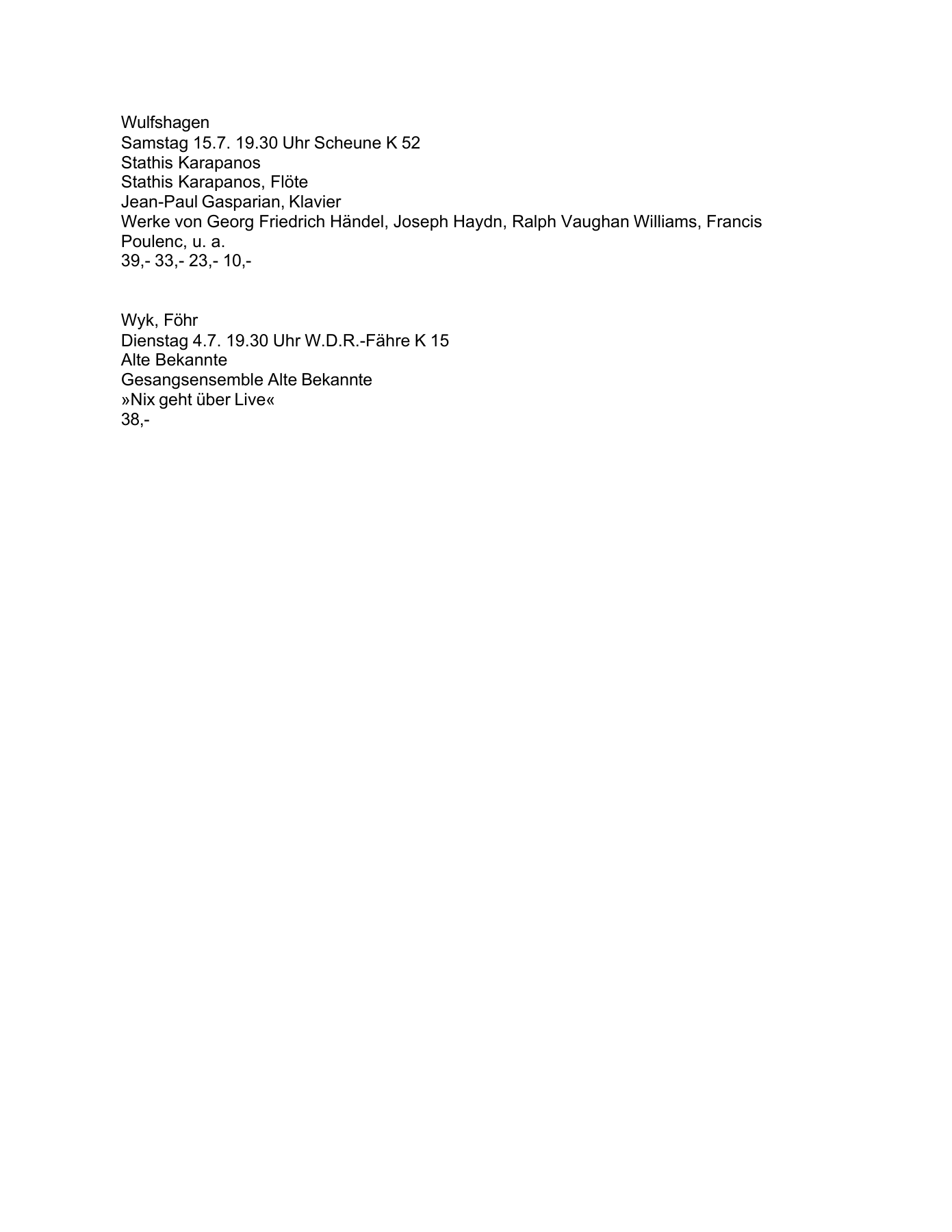 Original SHMF programme listing for Stathis Karapanos and Jean-Paul Gasparian, Wulfshagen, 15 July 2023.