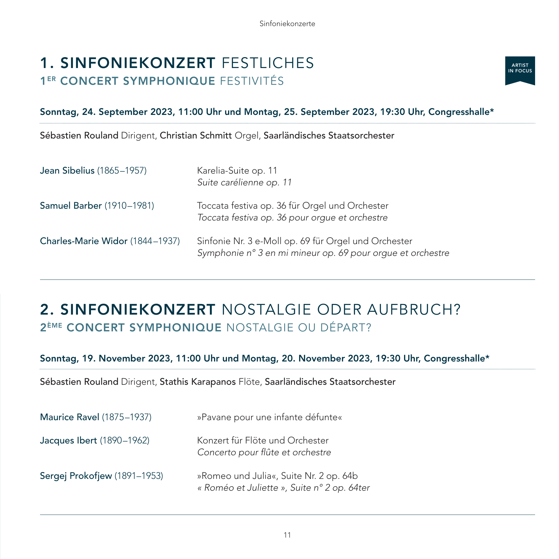 Original season programme for the 2 nd Symphony Concert, 19 and 20 November 2023.