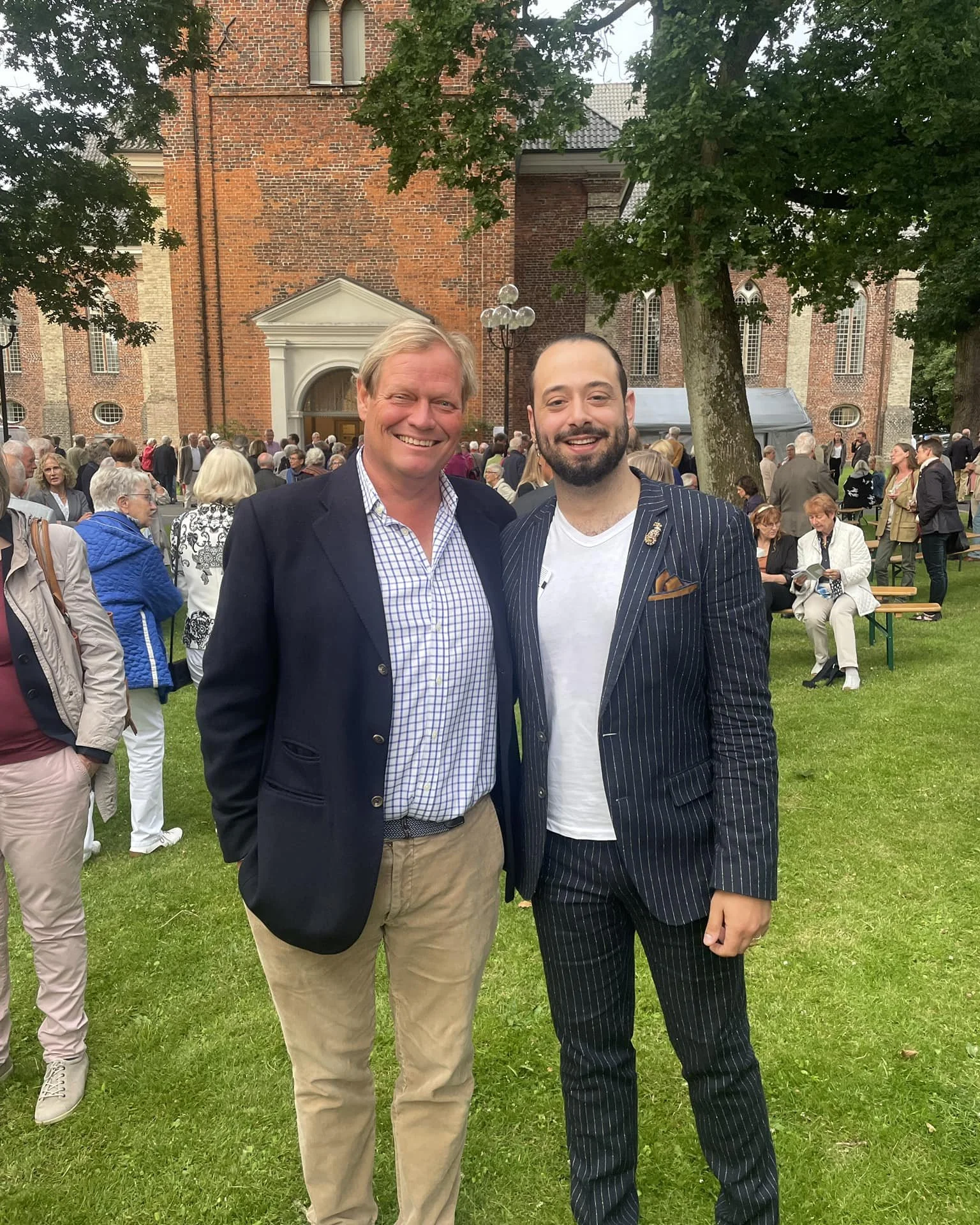 Stathis Karapanos outside the Christkirche in Rendsburg, in a photograph posted on 15 July 2022.