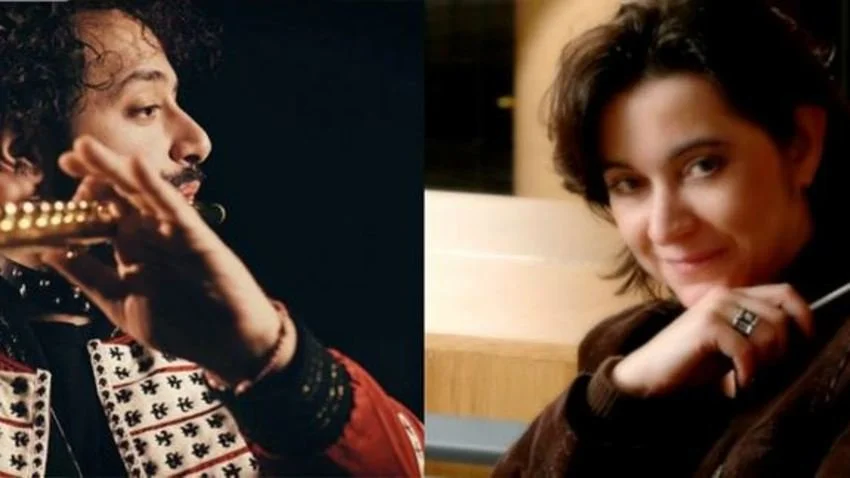 Stathis Karapanos and Lisa Xanthopoulou in the announcement for Literature and Music at Piraeus Municipal Theatre, 27 March 2023.
