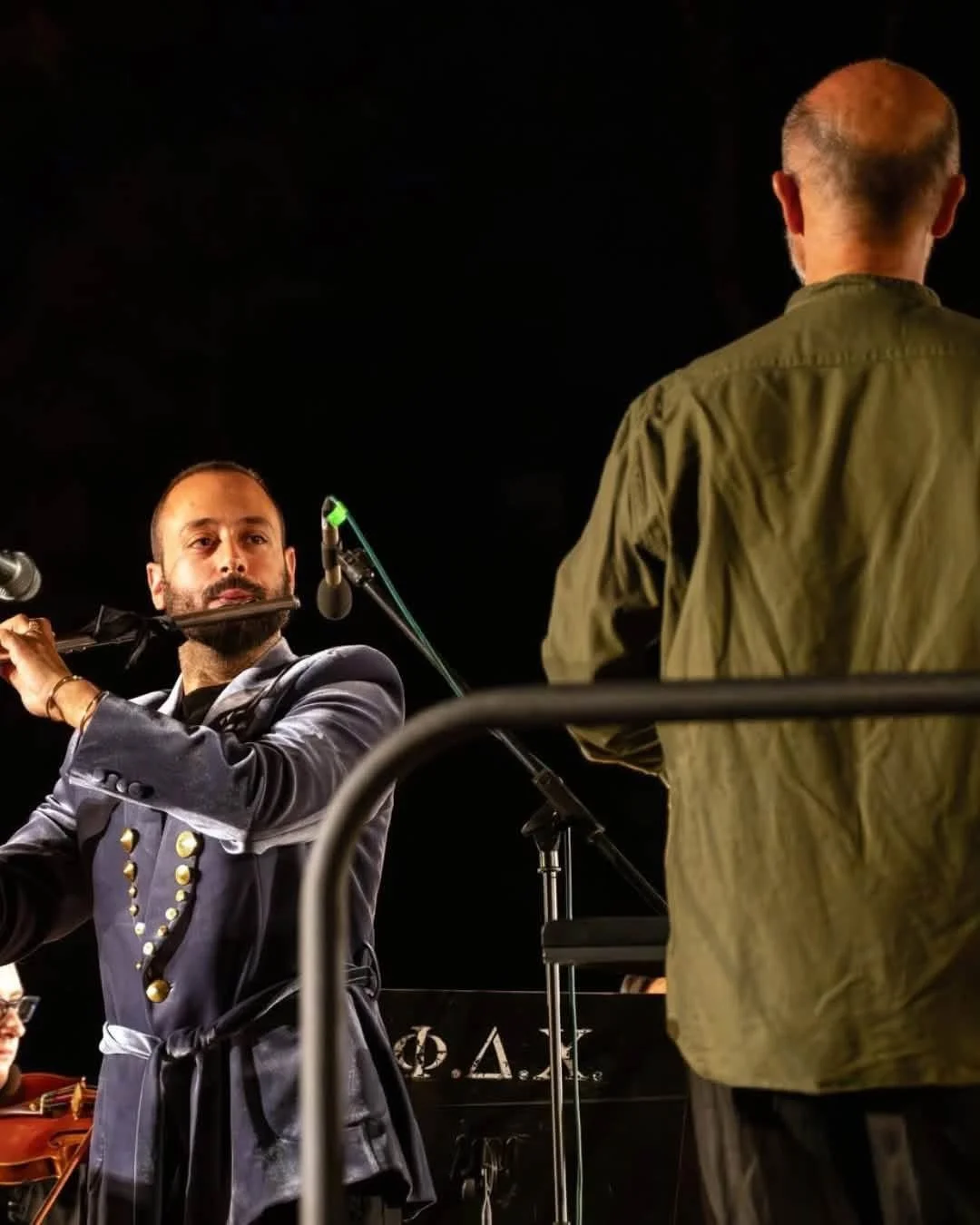 Stathis Karapanos performing with the Underground Youth Orchestra in Athens