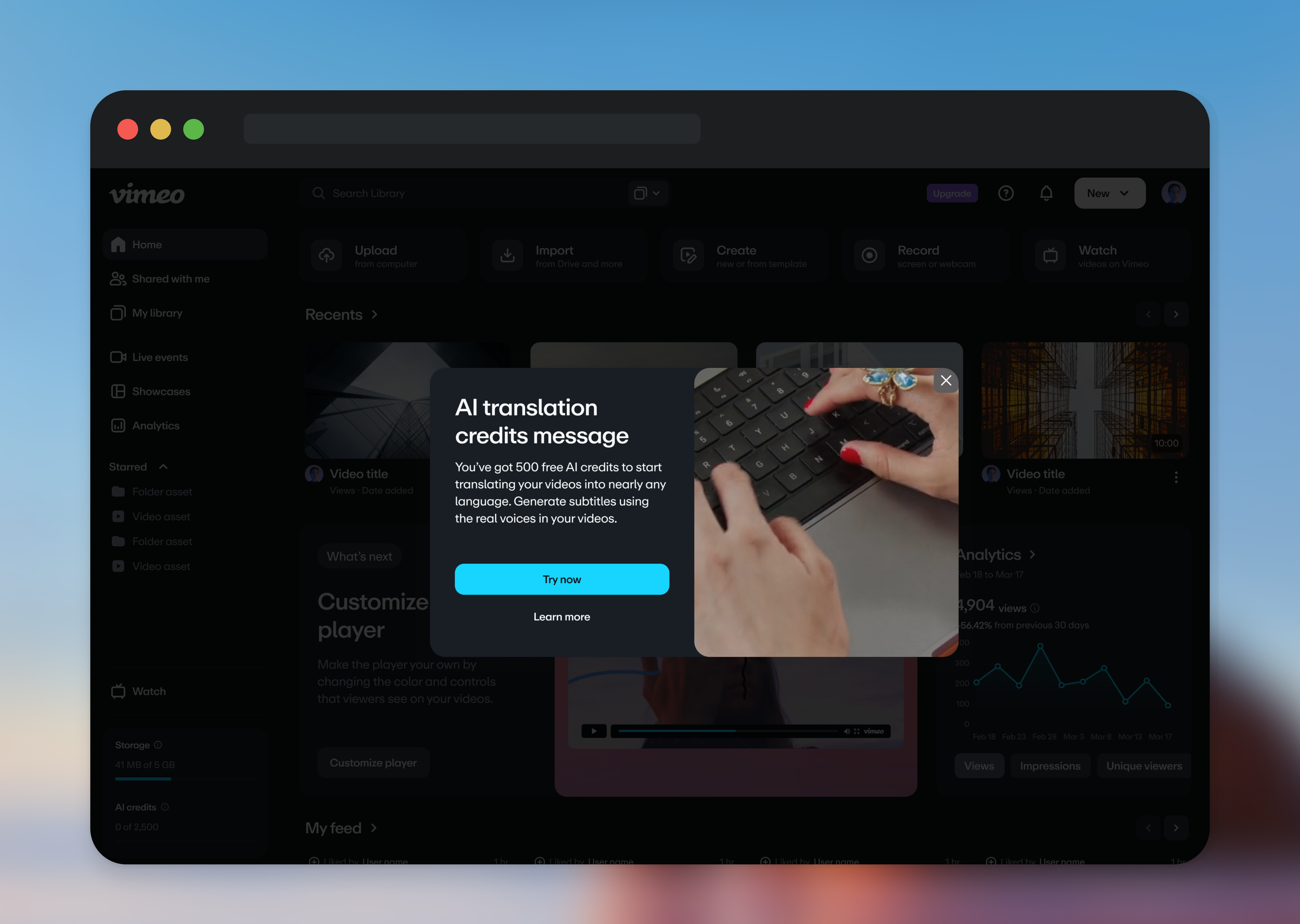 Vimeo Home - Modal