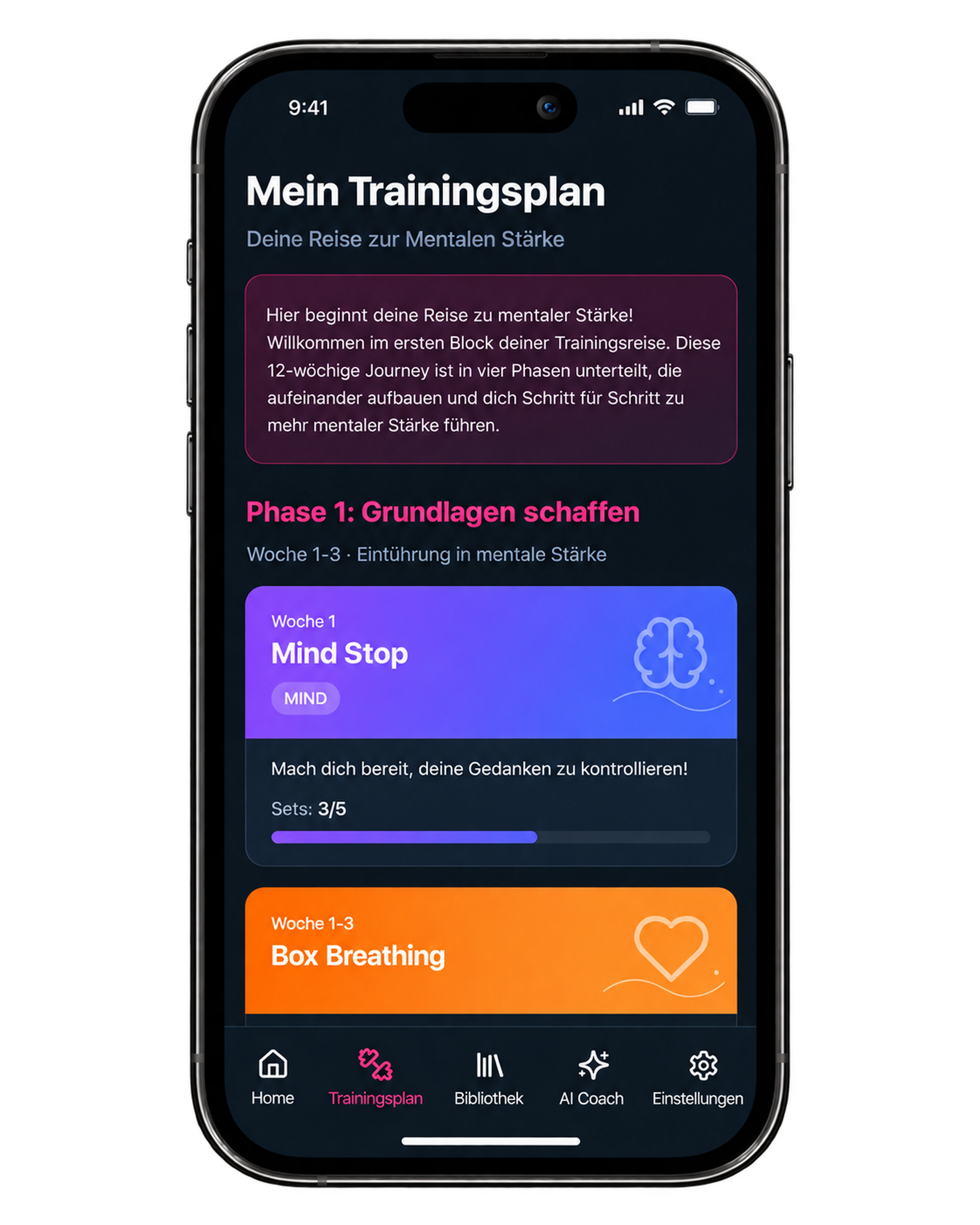 Mein Trainingsplan in recreact mit einer zwölfwöchigen Journey