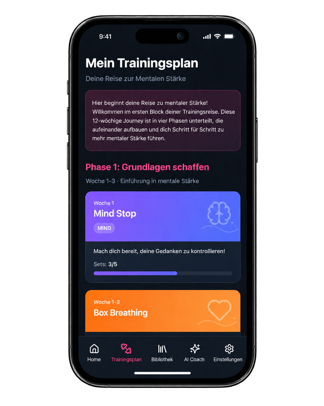 Mein Trainingsplan in recreact mit einer zwölfwöchigen Journey