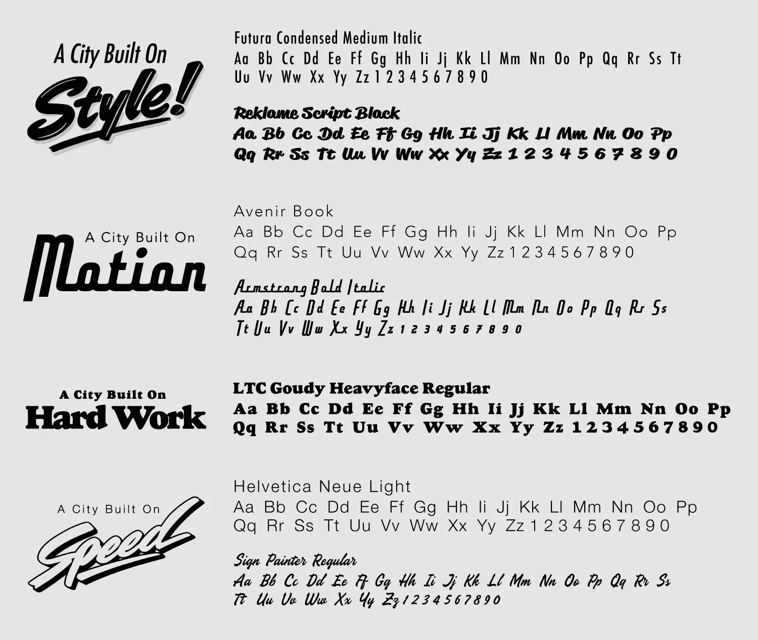 Village Ford typography study