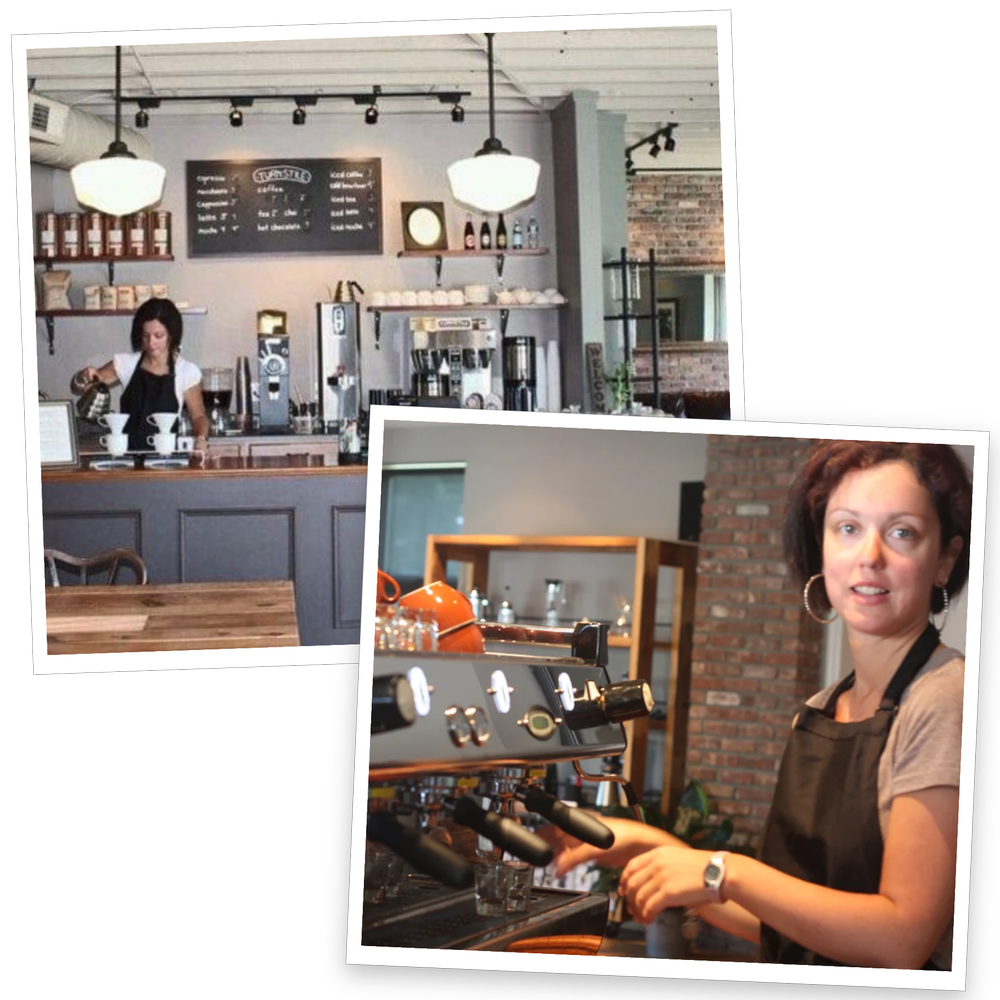 Sarah, Turnstile's very first employee, behind the bar since 2011