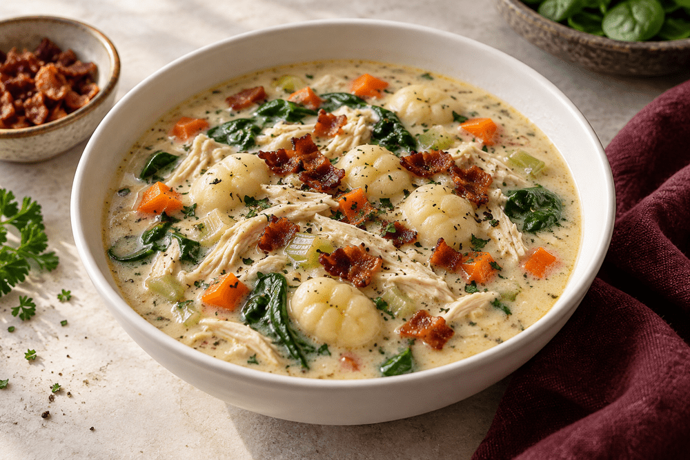 Chicken Gnocchi Soup With Spinach