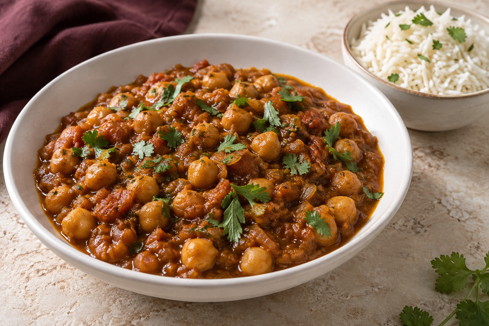 Chana Masala With Tomato and Ginger