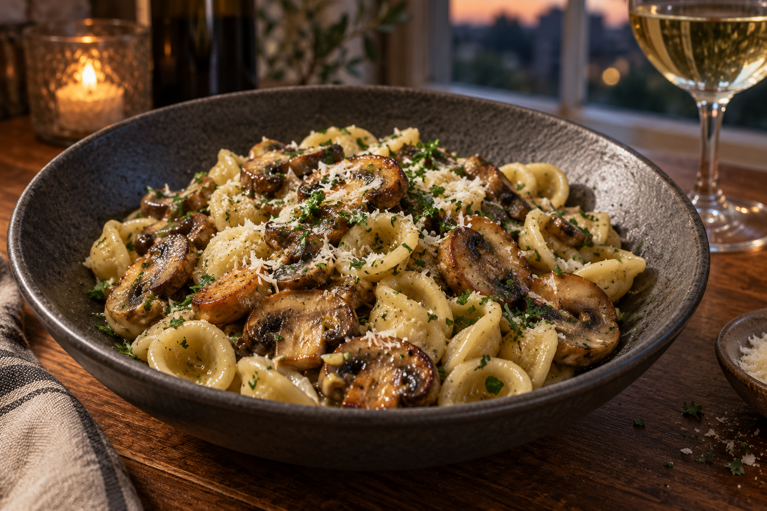 Garlic Butter Mushroom Orecchiette