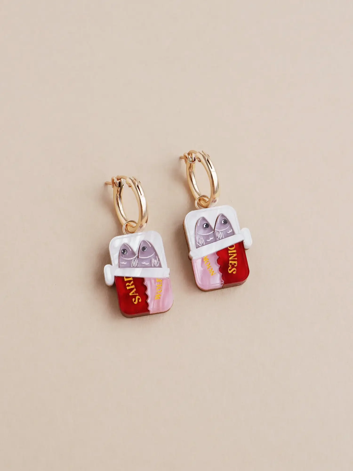 Wolf and Moon Sardine Hoops colourful handmade earrings selected by Goosebump Hong Kong