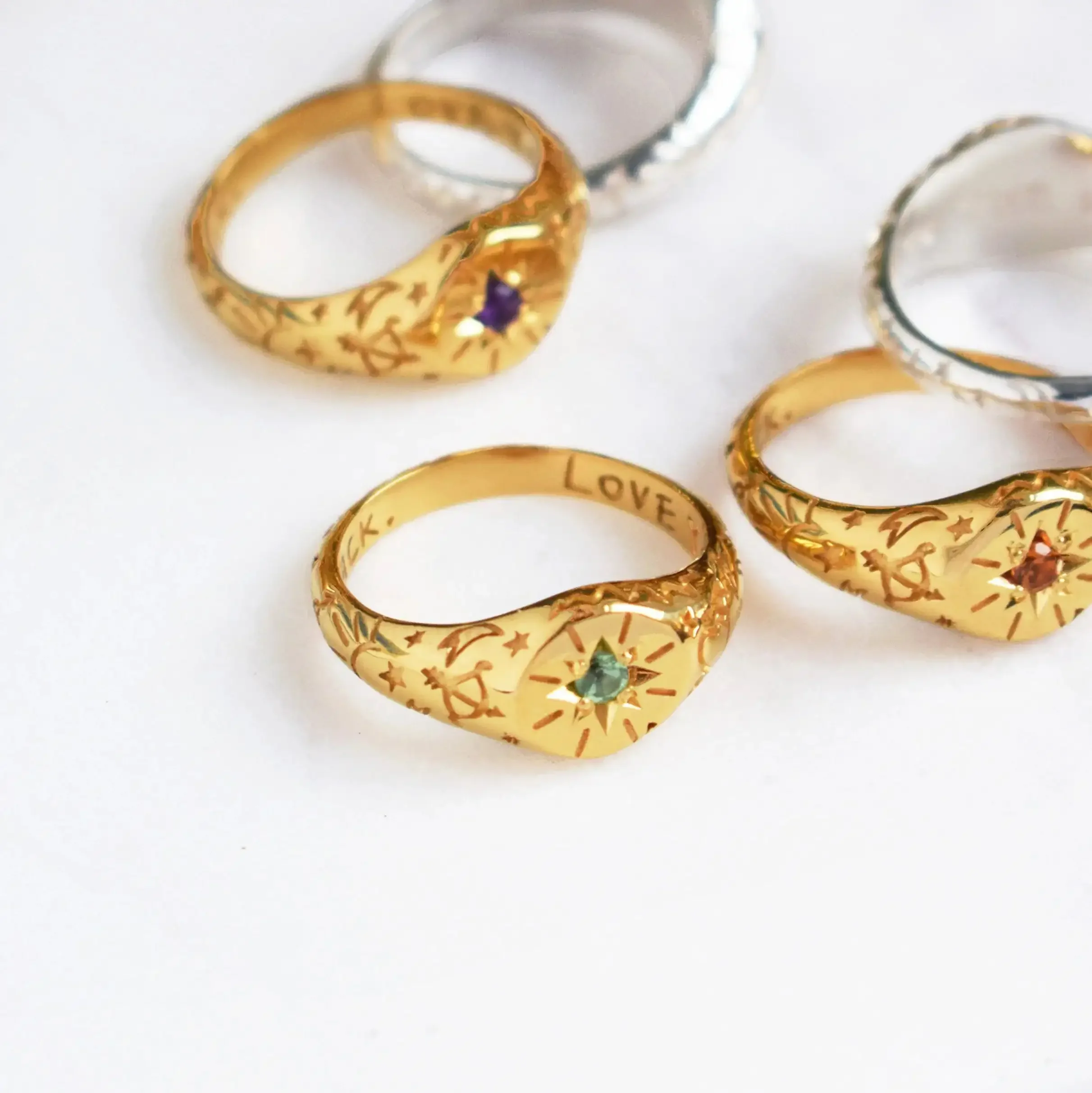 Good Daze To The Moon Ring with celestial motifs at Goosebump Hong Kong