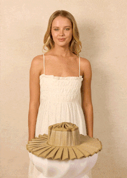 Lorna Murray Capri hat folding and packing demonstration