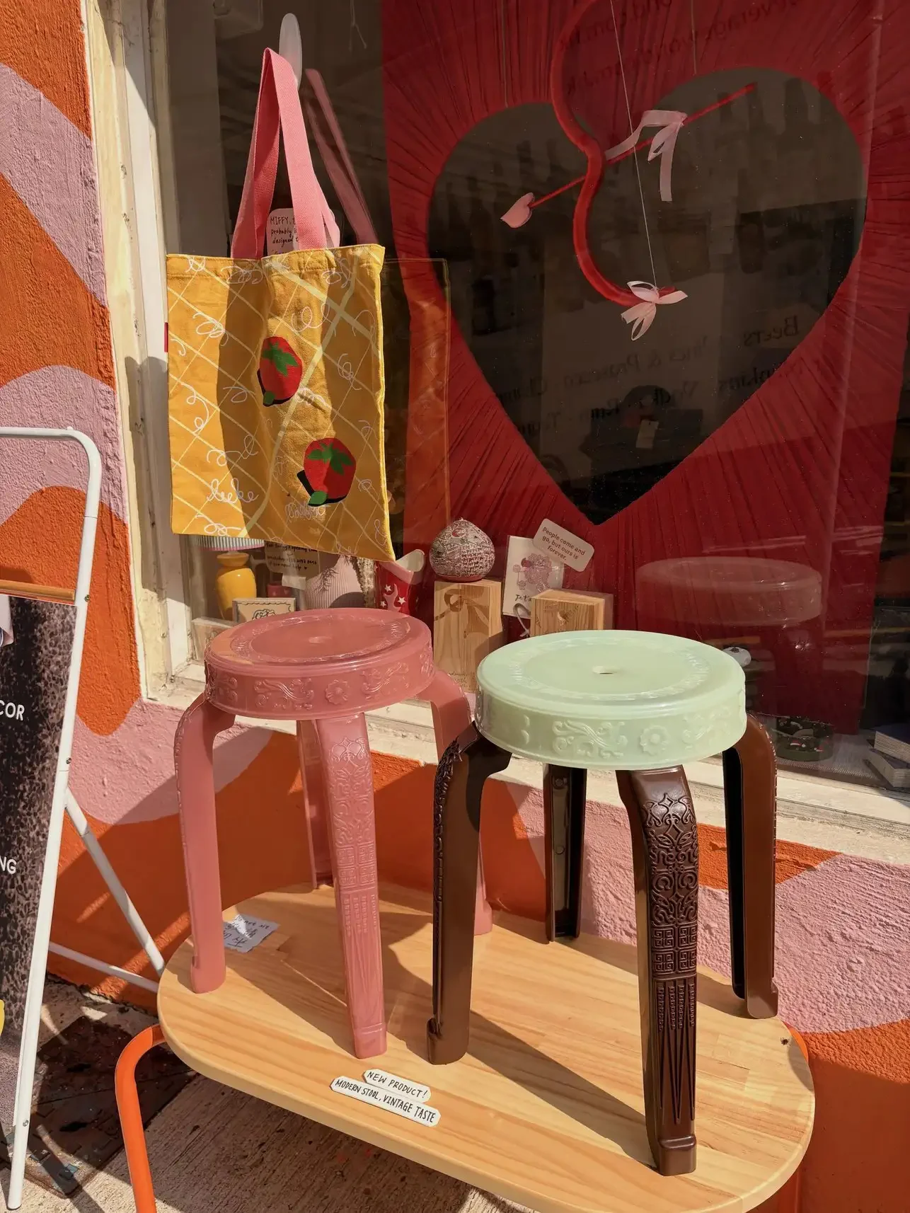 Rumba Bor colourful functional art stools displayed at Goosebump Hong Kong store