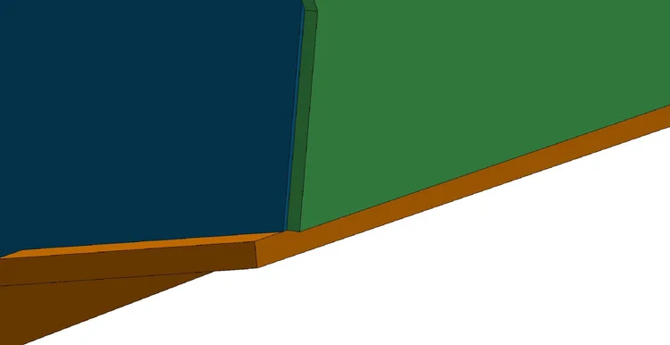 Diagram showing the adjoining edges of two hull panels