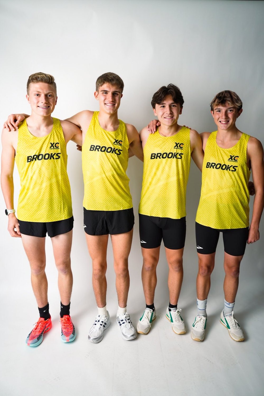 Boys team in Brooks XC kits