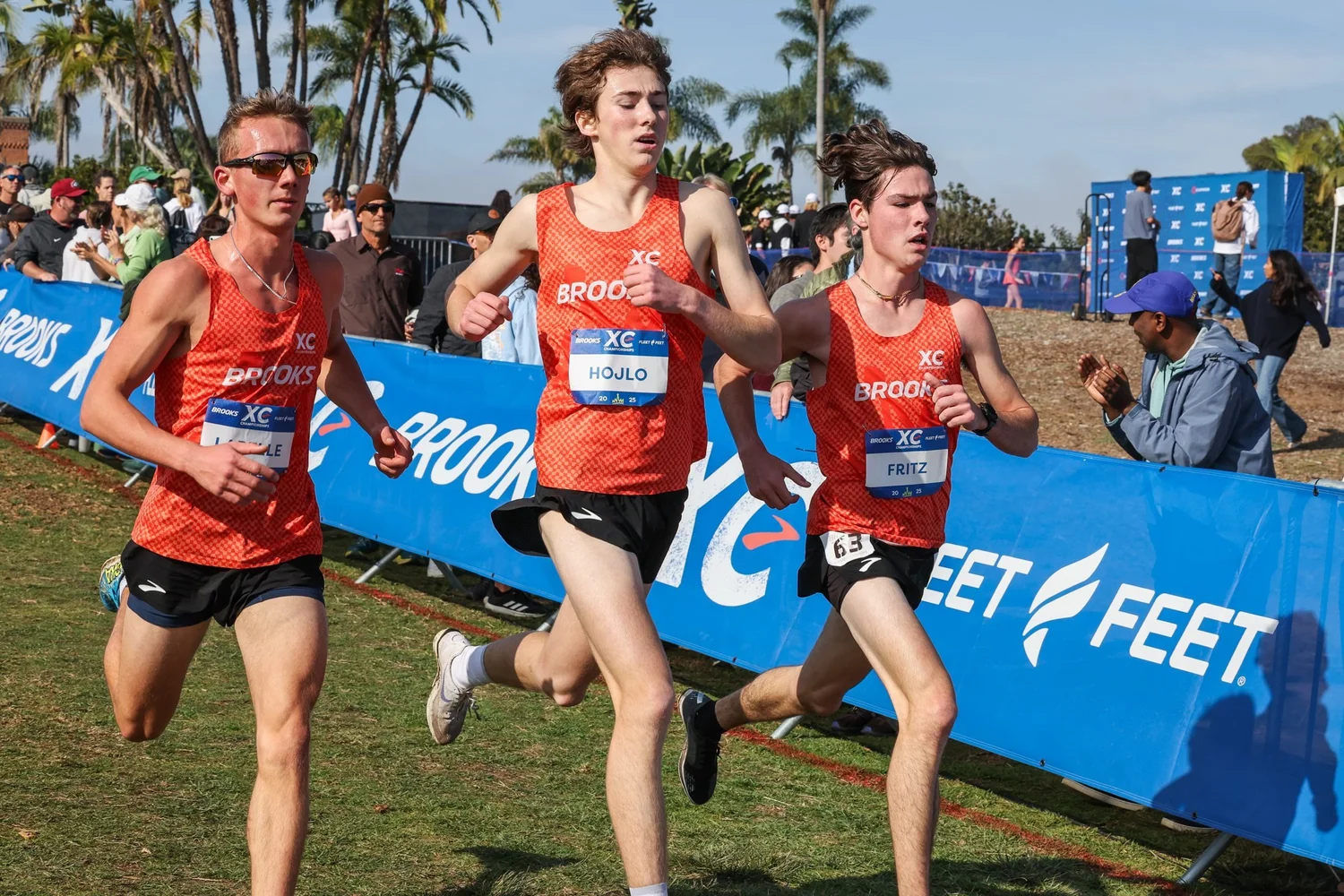 Racers in Brooks XC kits