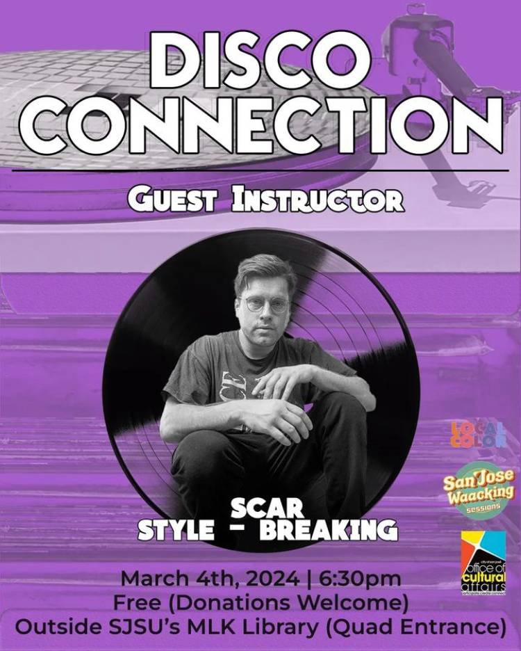 Flyer of Disco Connection guest instructor event with Scar.