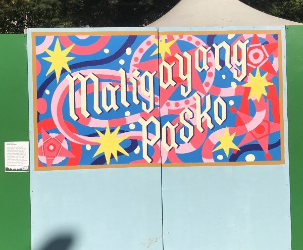 Muralist and illustrator Alyssa Wigant's design for "Maligayang Pasko." Image credit: Brandon Roos.