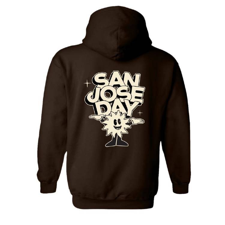 Mock-up of new San Jose Day hoodie.