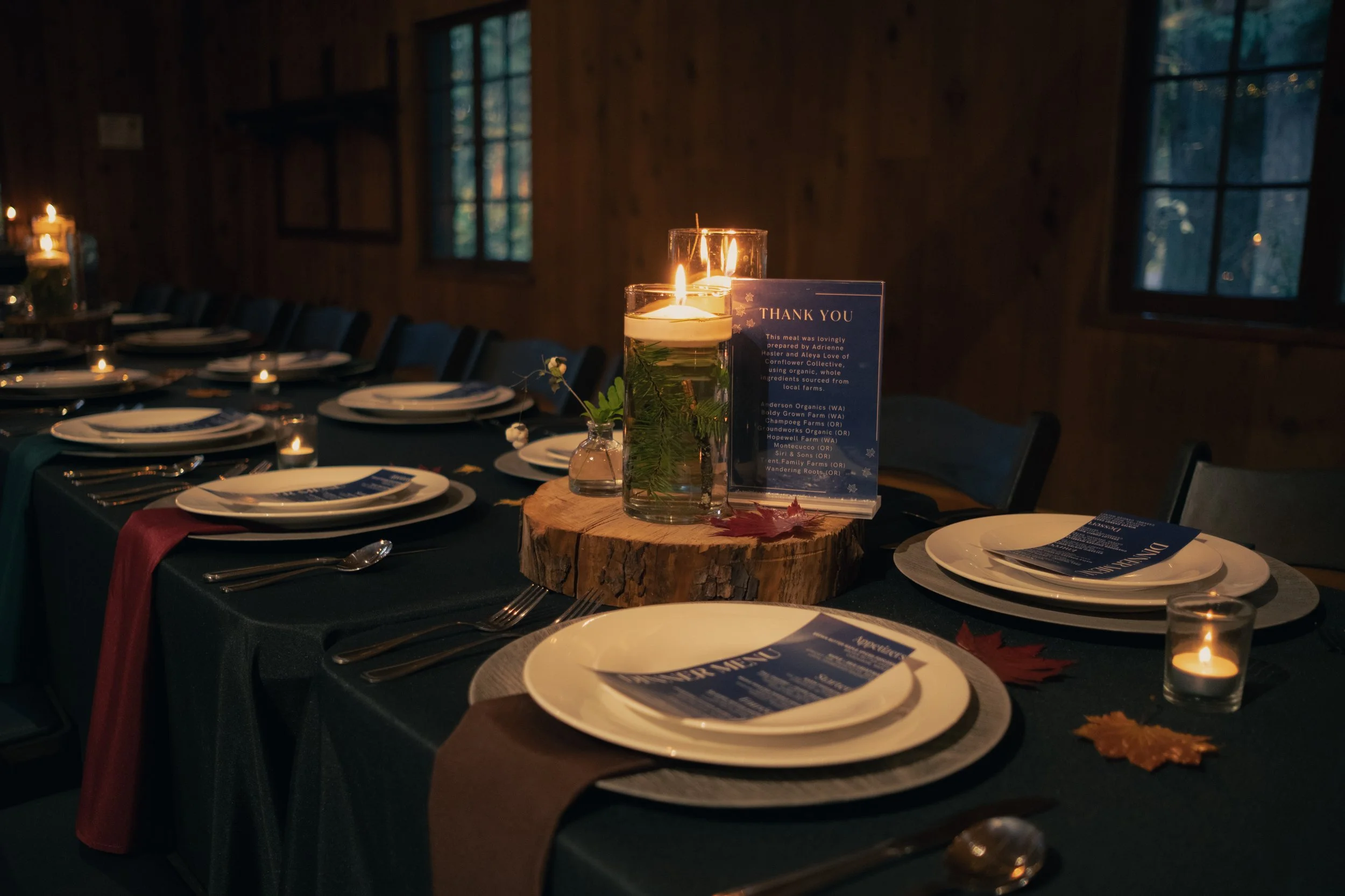 Bar and workshop setting at a Stelo Arts seasonal dinner