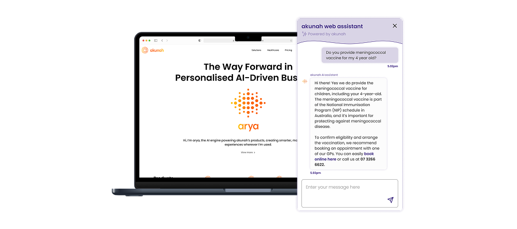 AI assistant embedded as a website widget