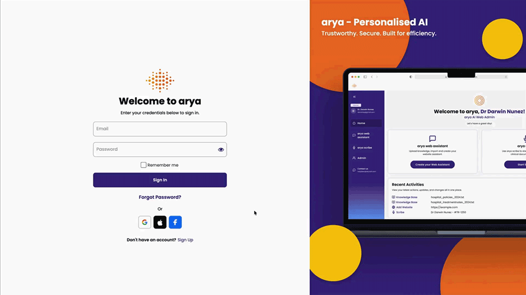 Sign up process