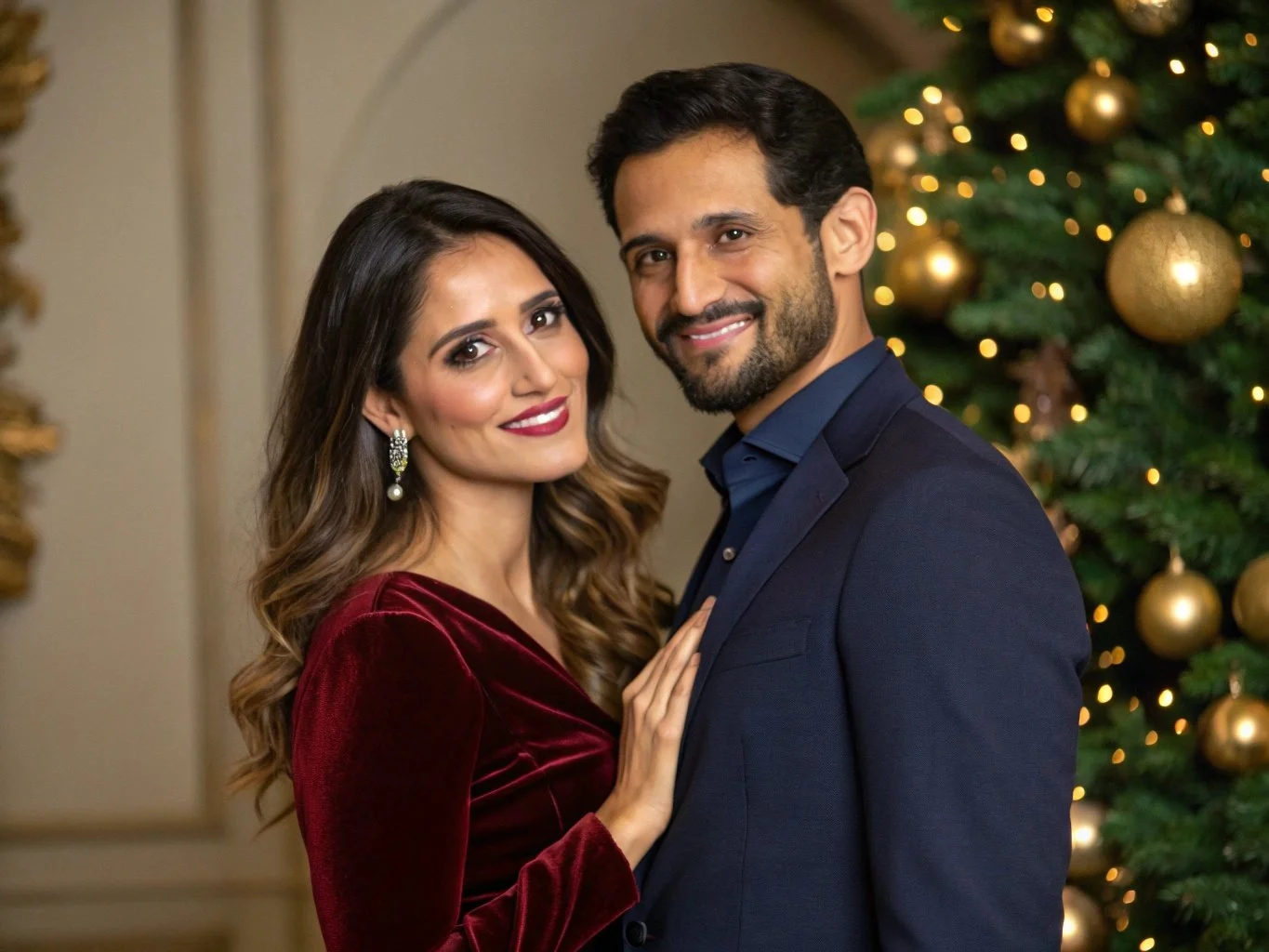 Professional couple holiday portrait