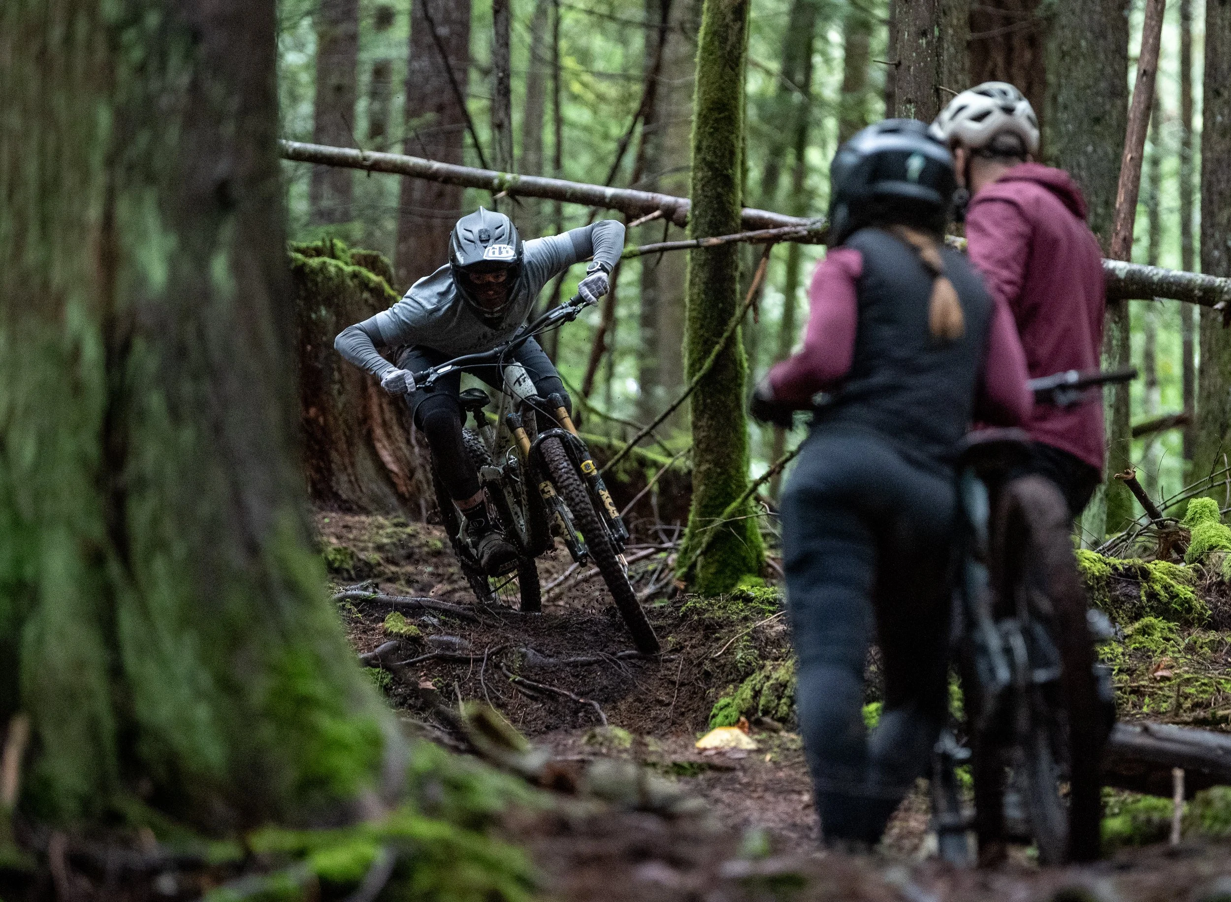 Mountain bike rider on trail