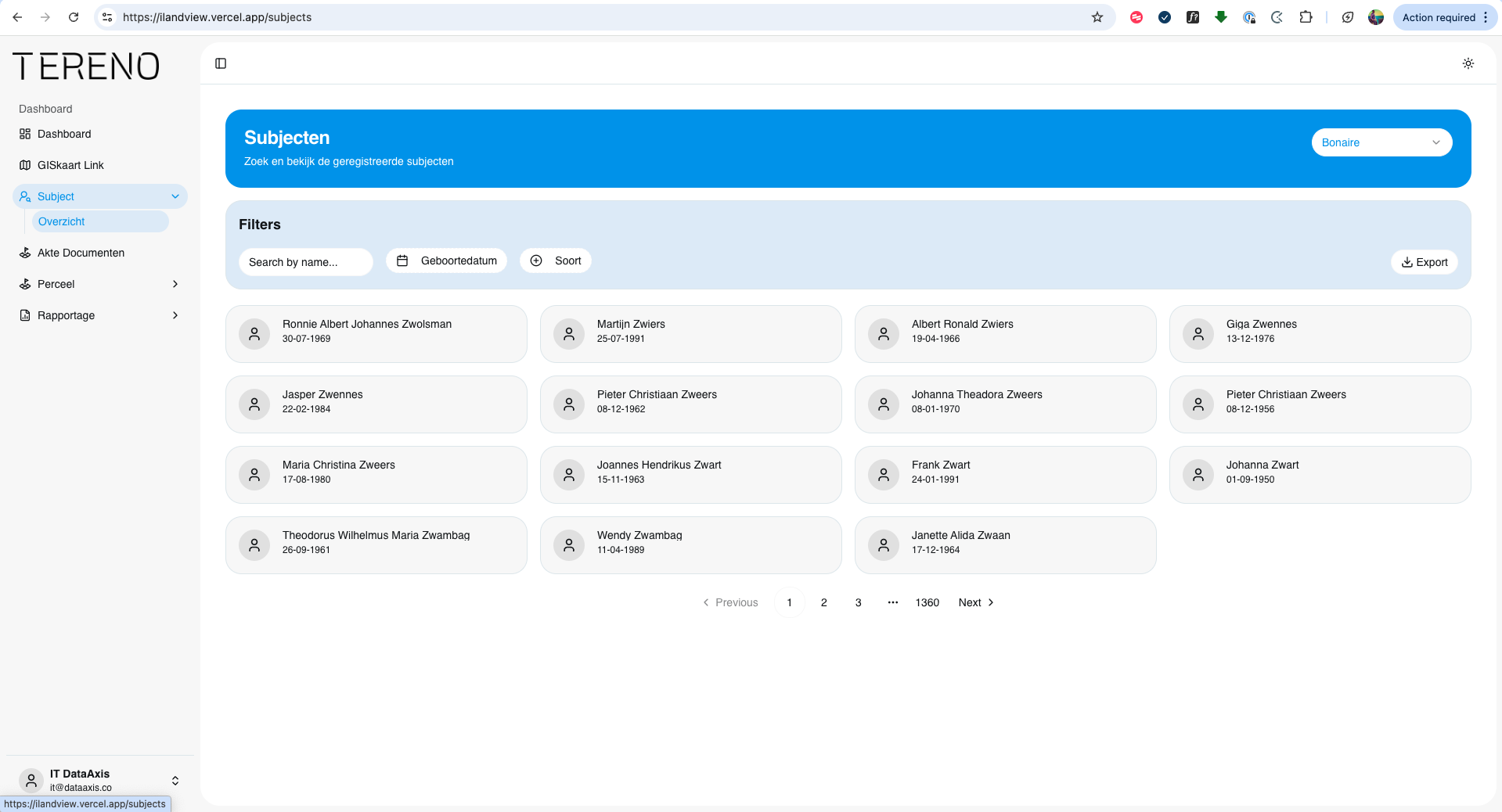 TERENO Stakeholder Portal screenshot 2