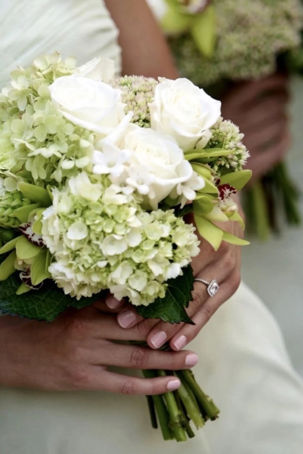 White and green hydrangea bouquet inspiration