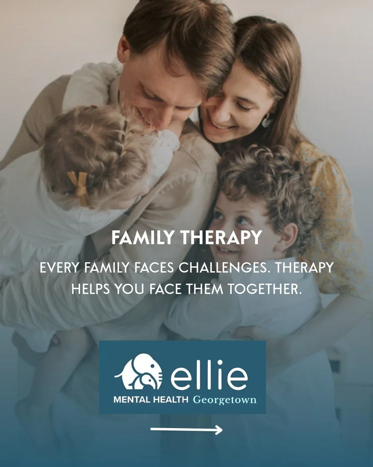 Ellie Mental Health Instagram carousel explaining family therapy