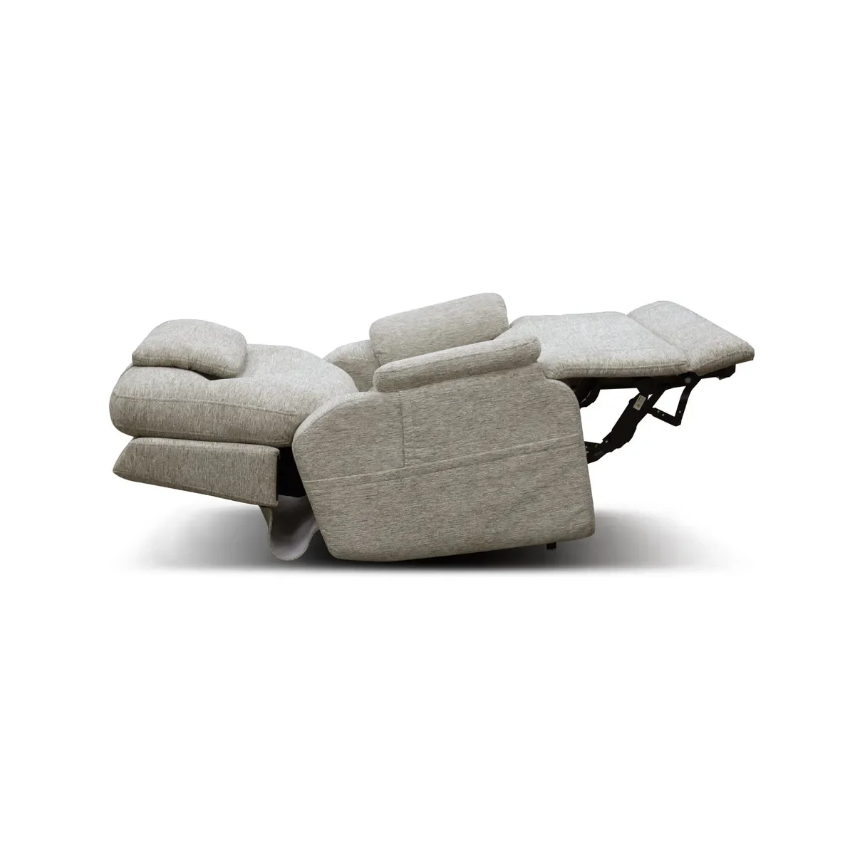 Zecliner Model 2+ in Shell, side view in full Zero Gravity recline
