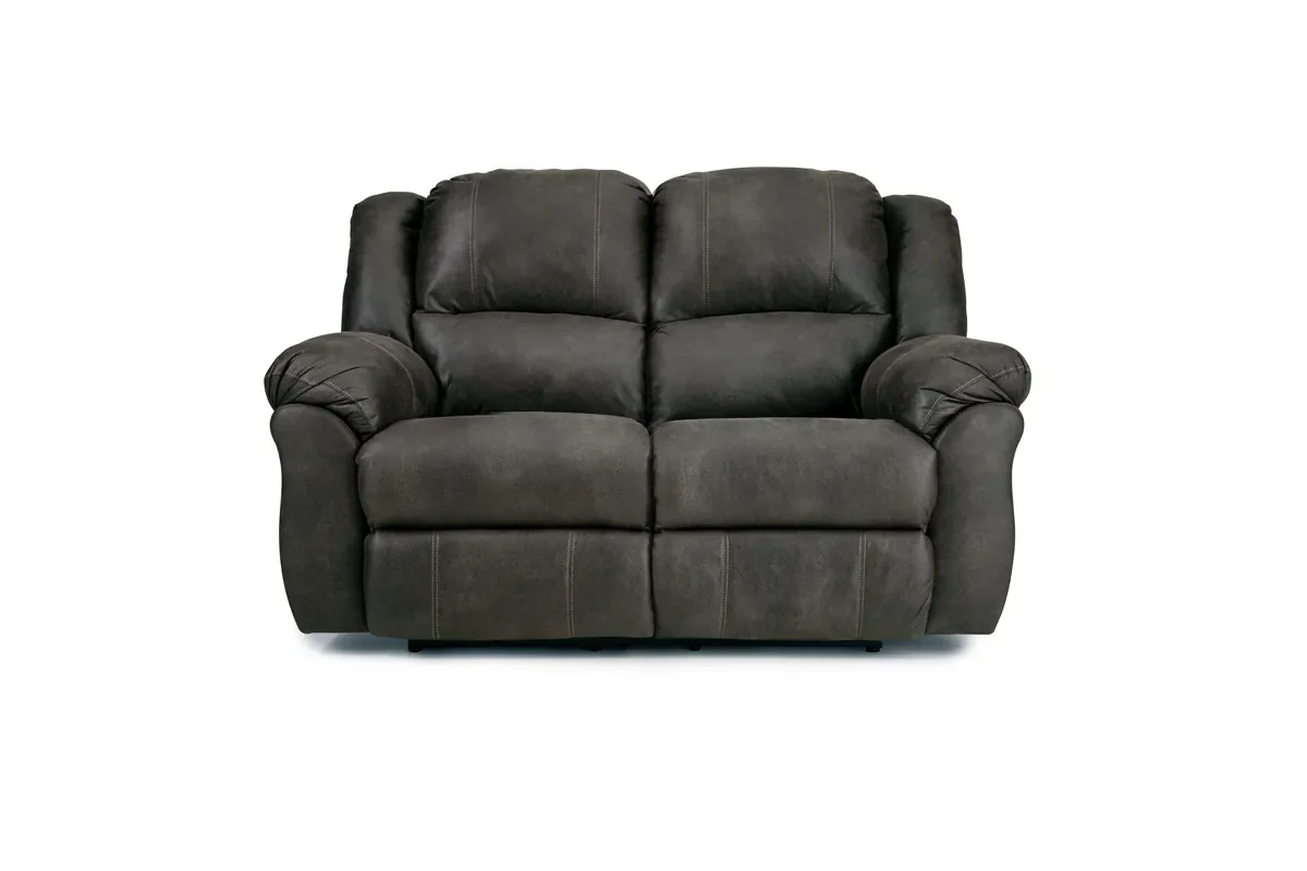 Model 213 reclining loveseat in Tumbleweed, front view