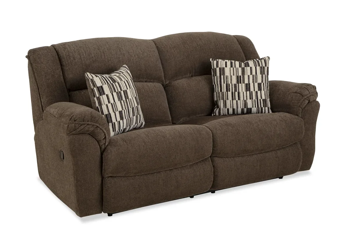 Model 238 reclining sofa in Coffee Bean, angled view