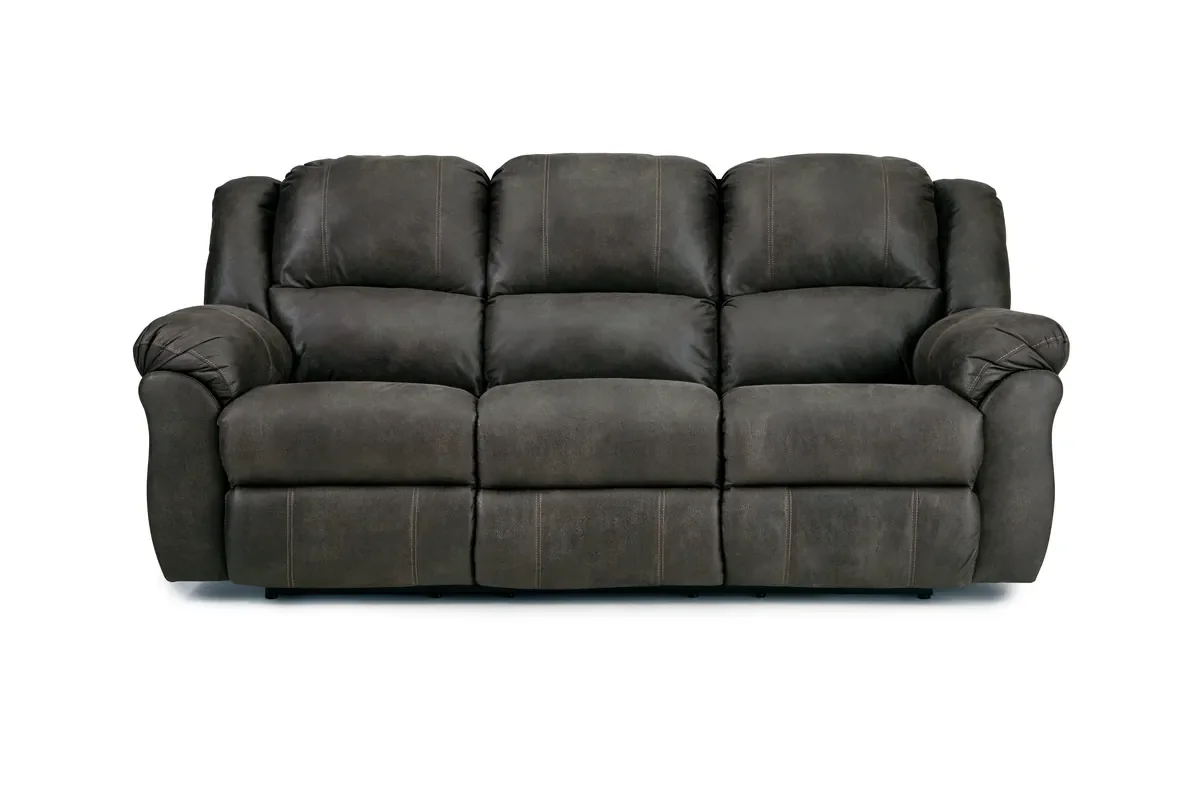 Model 213 reclining sofa in Tumbleweed, front view