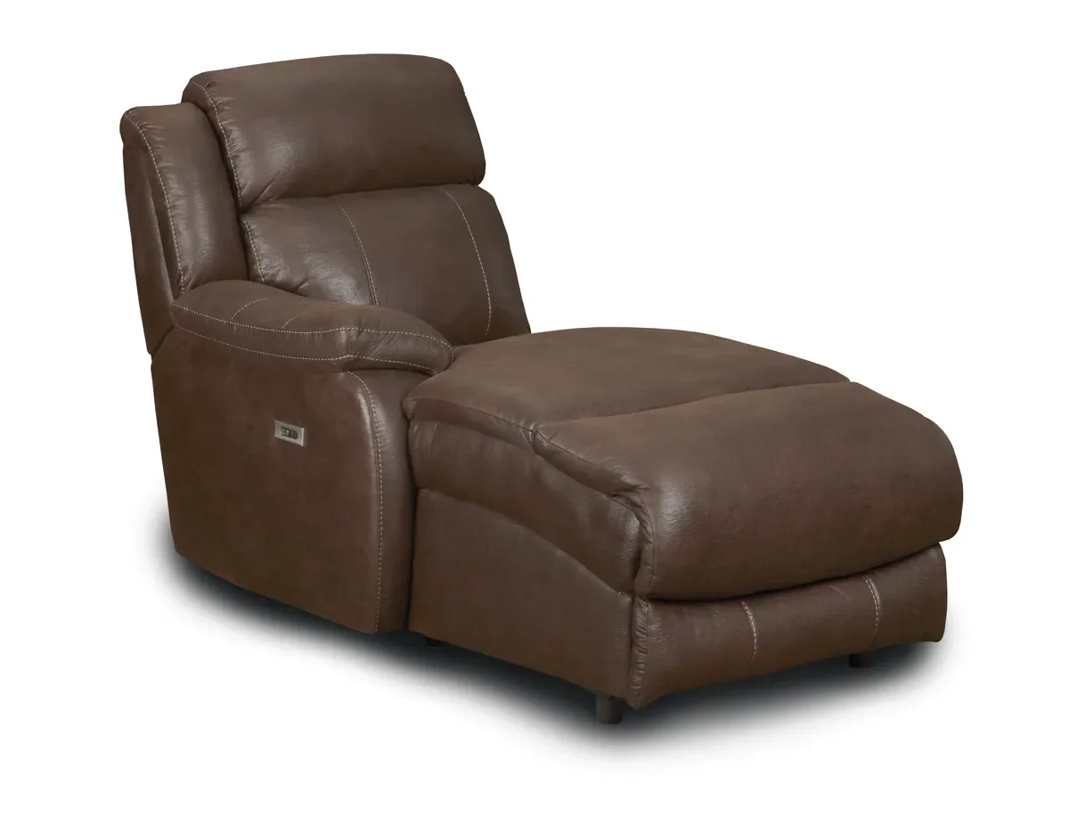 Model 246 power chaise piece with one arm, in Espresso