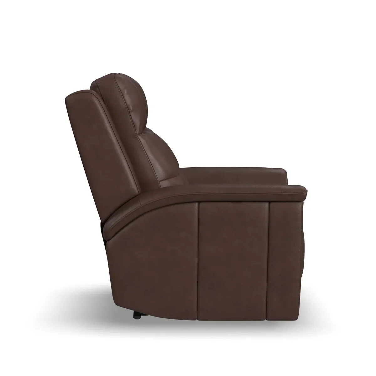 Ranger Power Recliner in Rustic Brown leather from the side