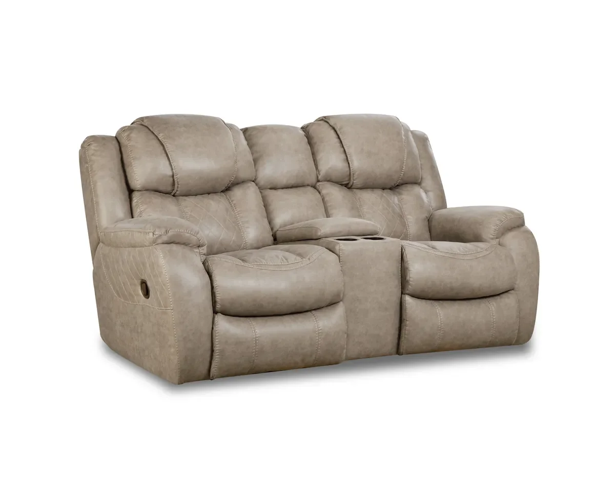Model 182 reclining loveseat with console in Mushroom