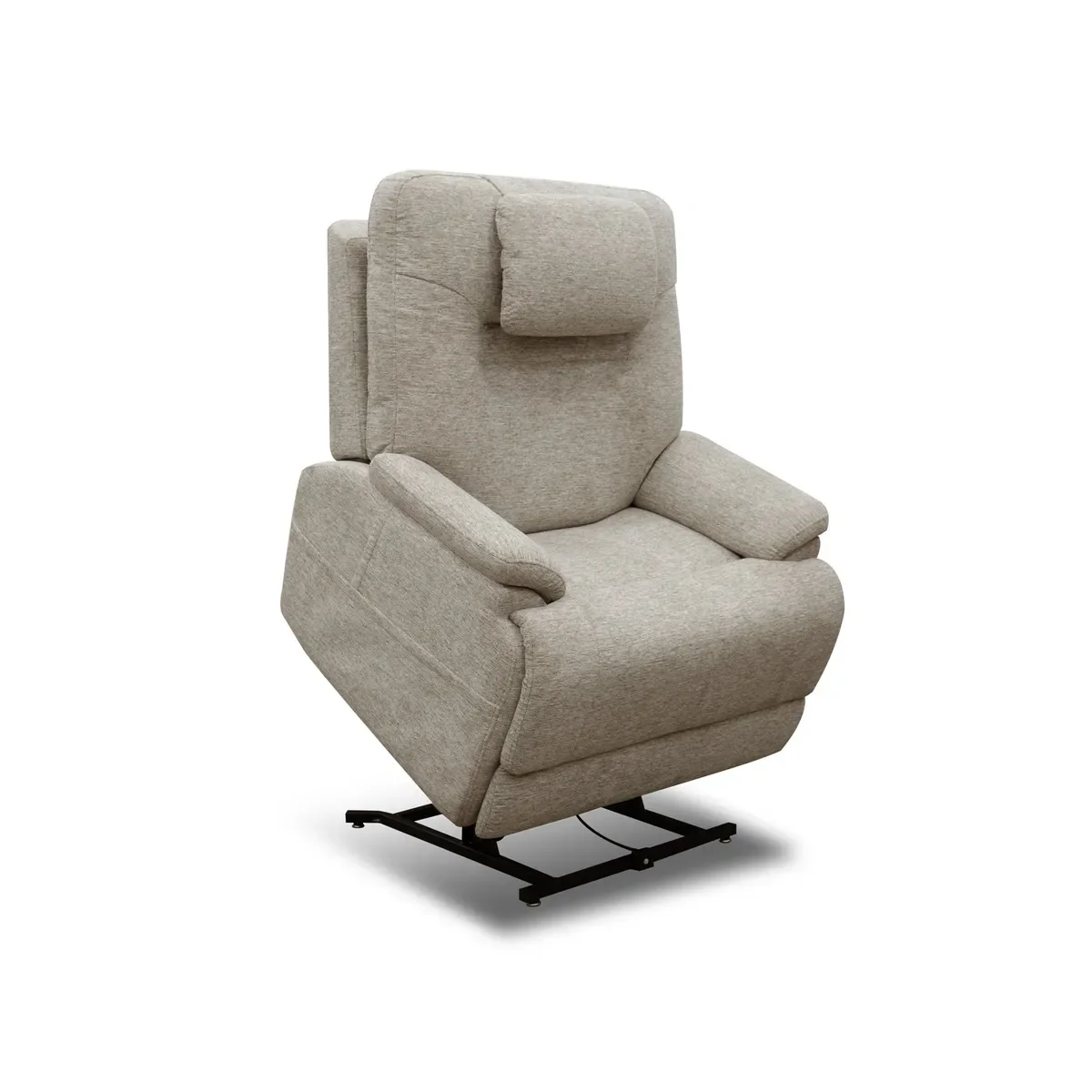Zecliner Model 2+ in Shell with the power lift raised, tilting the seat forward to help you stand