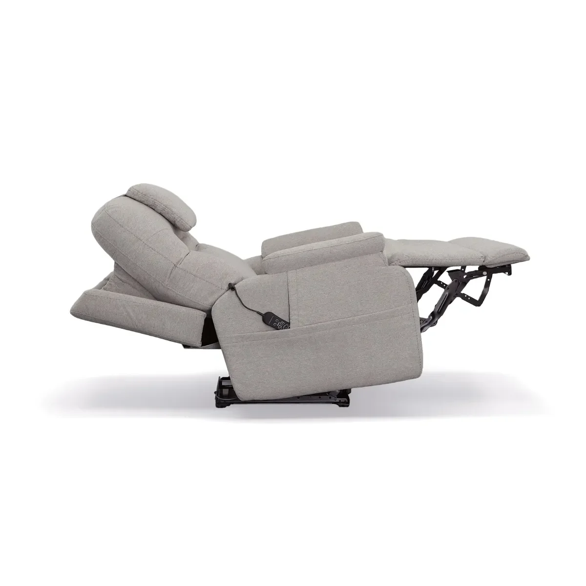 Zecliner Model 2+ in Dove, side view in full Zero Gravity recline