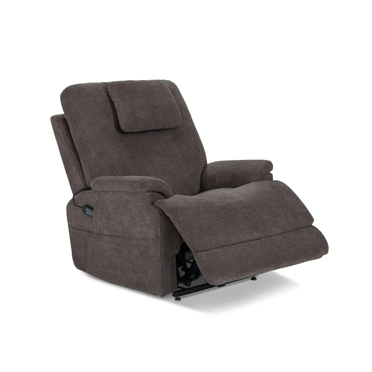 Zecliner Model 2+ in Umber, reclined with the legrest raised