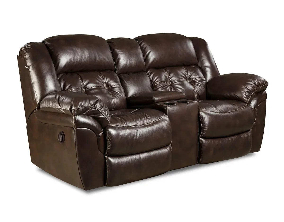 Model 155 power reclining loveseat with console in Whiskey