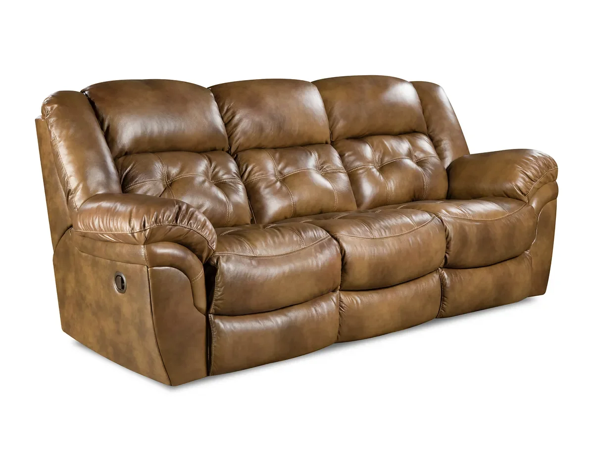 Model 155 reclining sofa in Saddle