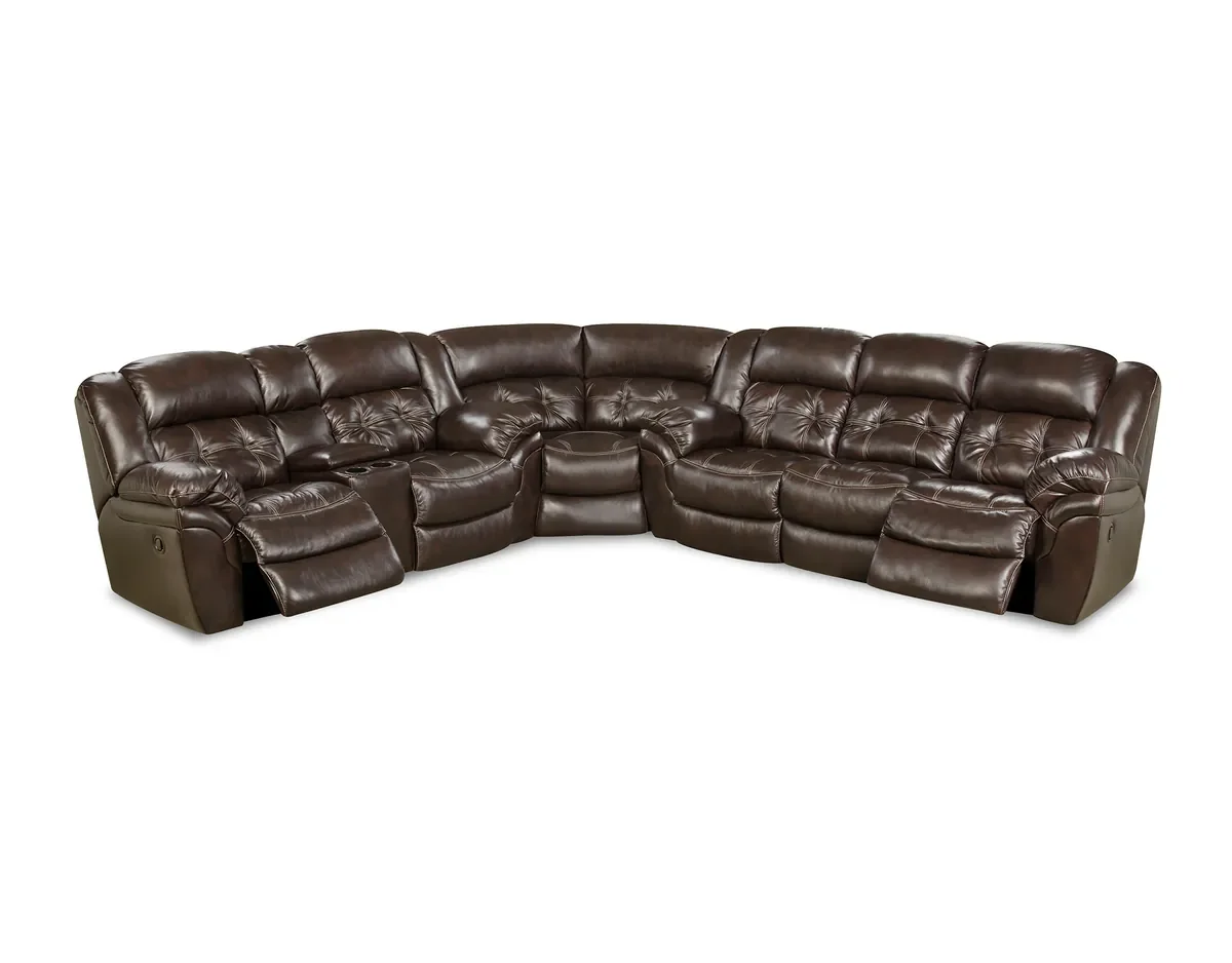 Model 155 reclining sectional in Whiskey