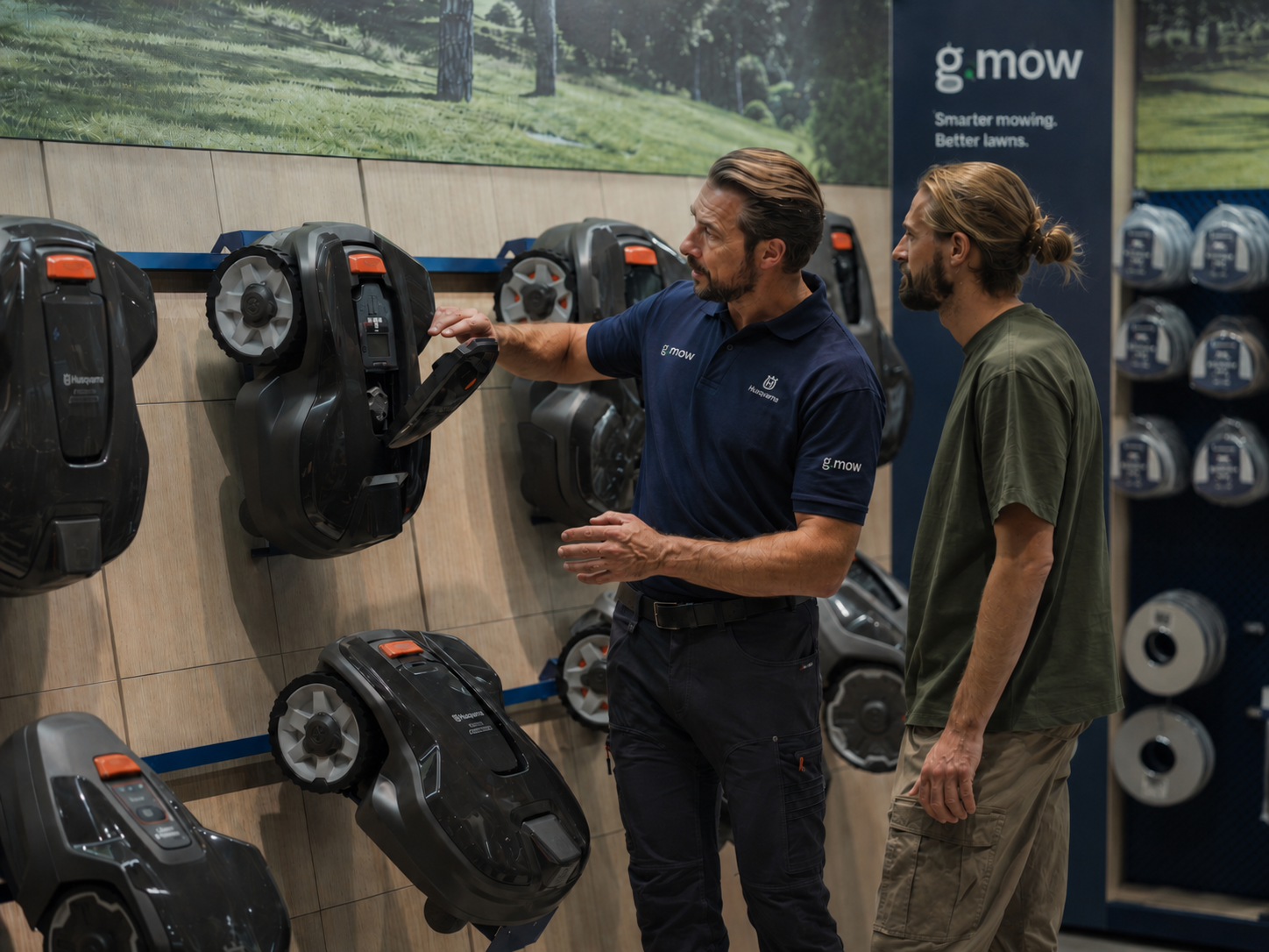 G.MOW helping a customer identify the correct Husqvarna Automower part