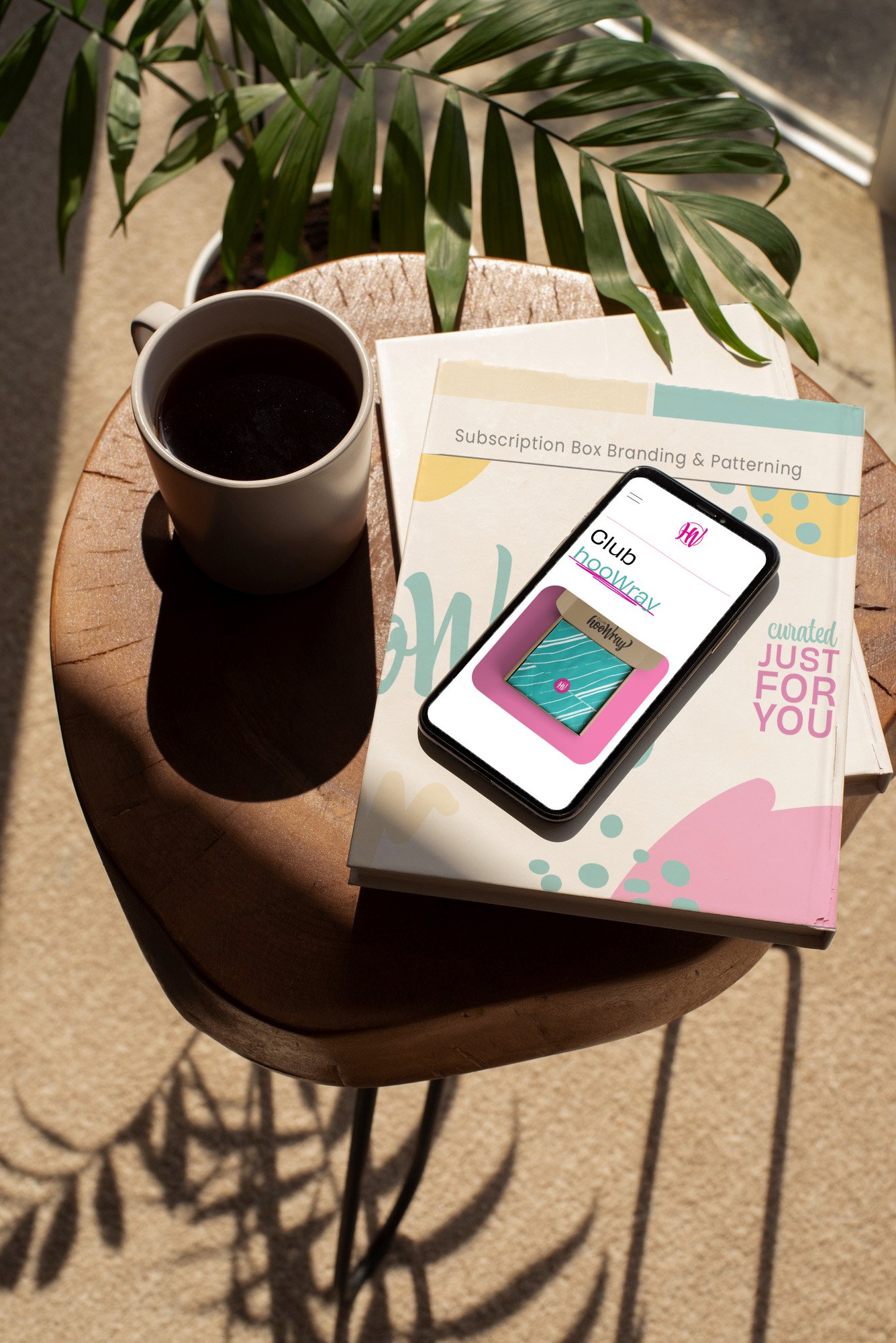 Hip Hip hooWray of Conover, NC custom website design, subscription box packaging design, and rebranding mockup designed by Brandelle Designs.