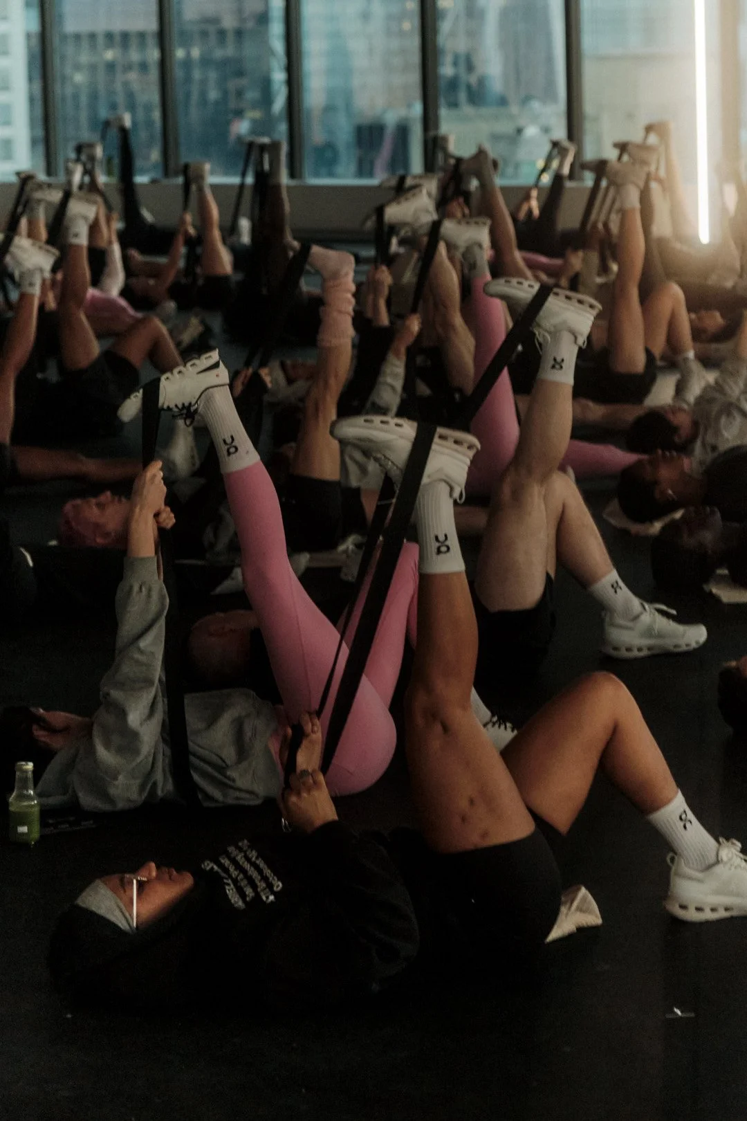 Participants practising yoga at On’s New York event
